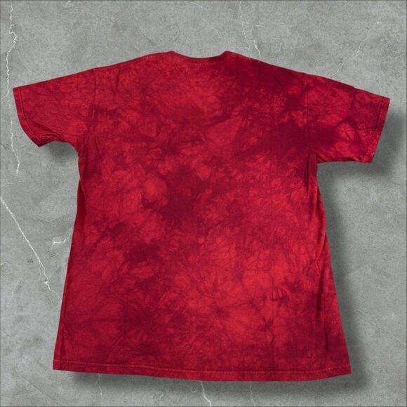 Red Native American Tie Dye The Mountain T-shirt with Eagle Nature Scene - Large - Picture 4 of 7